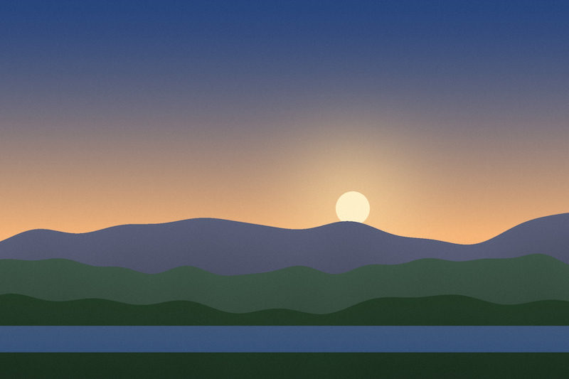 Sunrise over a lake